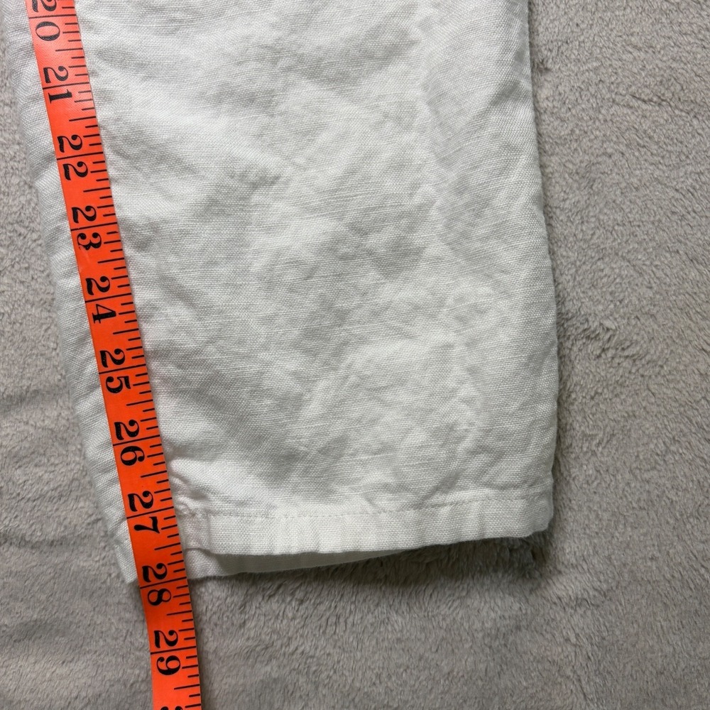 Gap Broken-In Straight Pants Womens 12 White Linen Cotton Cropped Preppy Coastal - Picture 9 of 12